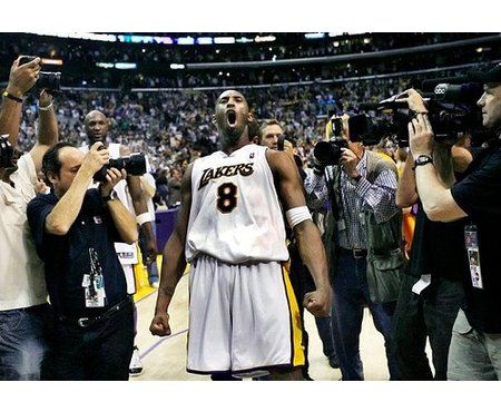 caption contest, Kobe Bryant yelling around reporters