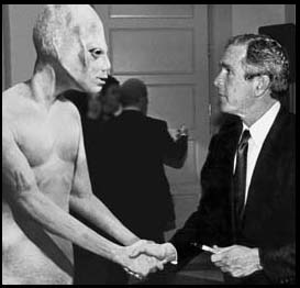 alien with President Bush