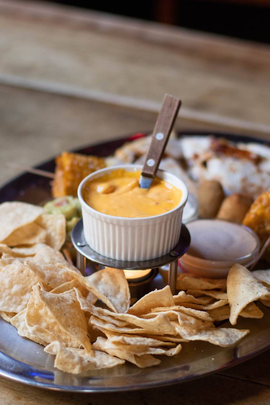 cheese dip with chips
